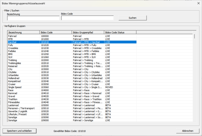 Datei:Bidex Warengruppenschlüsselauswahl.png